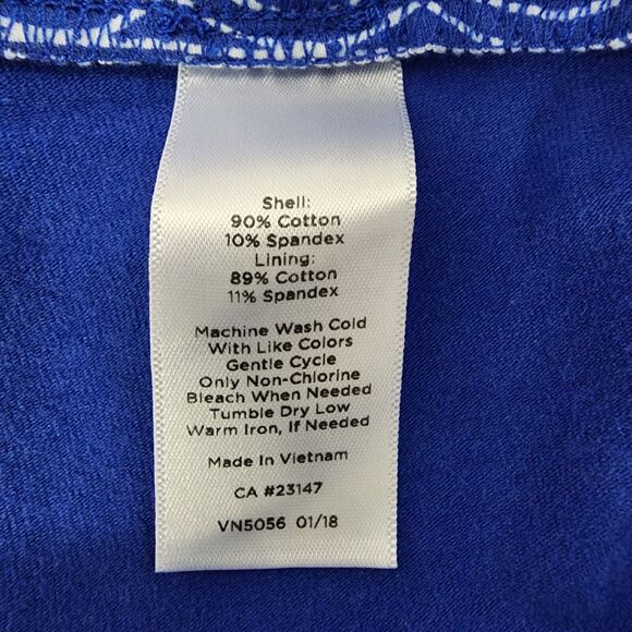 Talbots Petites Womens Skort Size XLP Blue White Geometric Pull On Pockets Knit - Picture 7 of 7